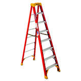 Werner 8 ft. H X 26.88 in. W Fiberglass Step Ladder Type IA 300 lb. cap.