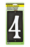 Hy-Ko 3-1/2 in. Reflective 4 Number Nail-On Aluminum White