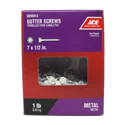 Ace Slotted Drive 7 Sizes x 1/2 in. L Hex/Slotted Zinc Plated Steel Zinc-Plated Gutter Screws