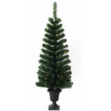 J & J Seasonal Clear Prelit Douglas Fir 4 ft. Artificial Entrance Tree 140 tips 50 lights