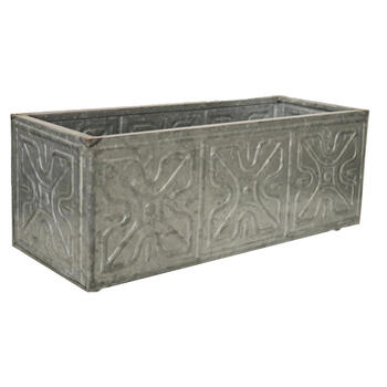 Robert Allen 7 in. H x 18 in. W Gray Galvanized Steel Window Planter