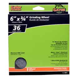 Gator 6 in. Dia. x 3/4 in. thick x 1 in. Grinding Wheel 3820 rpm 1 pc. Aluminum Oxide