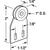 Prime-Line 1 in. D X 1/4 in. L Steel Roller Assembly 2 pk