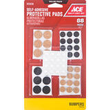 Ace Vinyl Self Adhesive Pad Round 88 pk Self Adhesive Clear