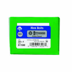 HILLMAN 3/8 in. Dia. x 4 in. L Hot Dipped Galvanized Steel Hex Bolt 50 box