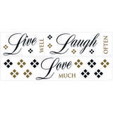 Roommates 7.75 in. W X 7.75 in. L Live Laugh Love Peel and Stick Wall Decal