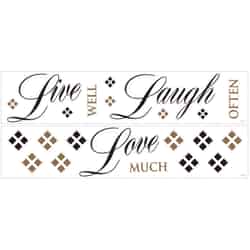 Roommates 7.75 in. W X 7.75 in. L Live Laugh Love Peel and Stick Wall Decal