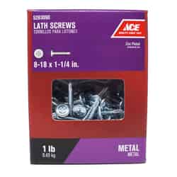 Ace No. 8 x 1-1/4 in. L Phillips Truss Washer Head Zinc-Plated Steel Lath Screws 1 lb. 147 pk