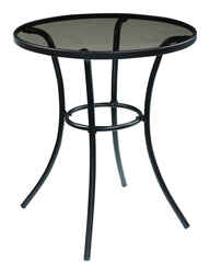 Living Accents Black Melrose Round Glass Side Table