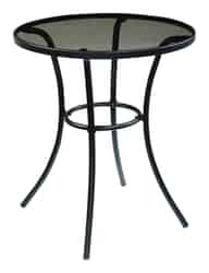 Living Accents Black Melrose Round Glass Side Table