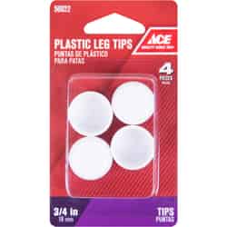 Ace Plastic Leg Tip White Round 3/4 in. W 4 pk