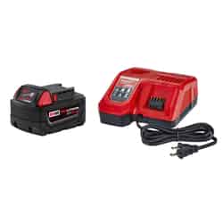 Milwaukee M18 REDLITHIUM XC5.0 18 V 5 Ah Lithium-Ion Extended Capacity Battery and Charger Kit 2 pc