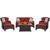 Hanover Strathmere 6 pc Espresso Steel Traditional Fire Pit Set Crimson Red