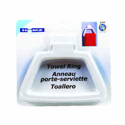 Homz White Plastic Towel Ring Plastic