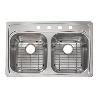 Kindred Stainless Steel Top Mount 33 in. W x 22 in. L Kitchen Sink