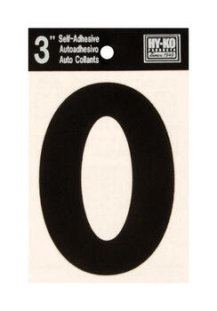 Hy-Ko 3 in. Black Vinyl Self-Adhesive Letter O 1 pc.