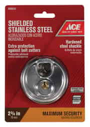 Ace 2-3/4 in. H x 1-1/16 in. L x 2-3/4 in. W Stainless Steel Shrouded Shackle Padlock 1 pk 4-Pin