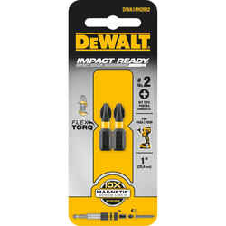 DeWalt Impact Ready #2 in. x 1 in. L Black Oxide Screwdriver Bit 2 pc. 1/4 in. Phillips