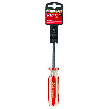 Ace 4 in. Slotted Screwdriver Steel Black 1 3/16