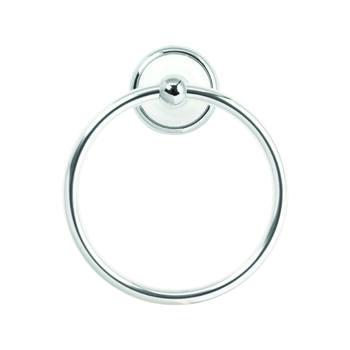 Franklin Brass Bellini Polished Chrome/White Towel Ring Die Cast Zinc