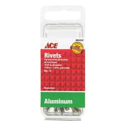 Ace 1/8 L 3/16 Silver Rivets 15 pk Aluminum