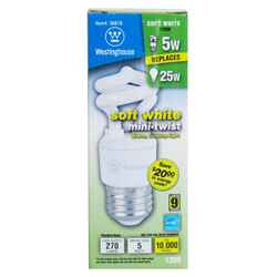 Westinghouse Mini-twist 5 watts T2 3.5 in. Warm White CFL Bulb Tubular 270 lumens 1 pk