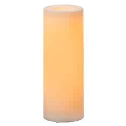 Inglow White Outdoor Pillar Candle 8 in. H x 3 in. Dia.