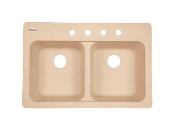 Kindred Tectonite Dual Mount 33 in. W x 22 in. L Kitchen Sink Sand