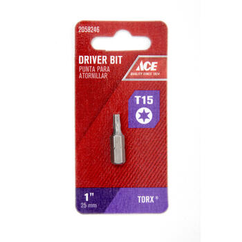 Ace Torx 1 in. L x T15 in. 1/4 in. Hex Shank 1 pc. S2 Tool Steel Insert Bit