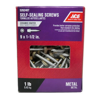 Ace 9 Sizes x 1-1/2 in. L Hex Washer Head Ceramic Self-Sealing Screws 1 lb. Steel Hex