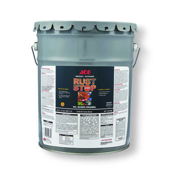 Ace Rust Stop Indoor and Outdoor Gloss Black Rust Prevention Paint 5 gal. Interior/Exterior