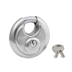 Master Lock 2-3/4 in. H X 2-3/4 in. W Stainless Steel 4-Pin Cylinder Disk Padlock 1 pk