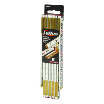 Lufkin 6 ft. L x 5/8 in. W Wood Rule SAE