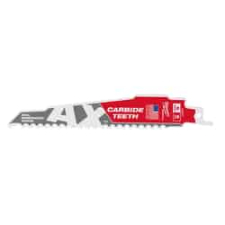 Milwaukee AX 6 in. L x 1 in. W Carbide Reciprocating Saw Blade 5 TPI 1 pk Demolition