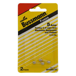 Bussmann 5 amps 250 volts Glass Electronic Fuse 2 pk