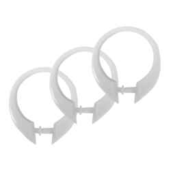 Excell White Plastic Deluxe Button-Up White 12 pk Shower Curtain Rings