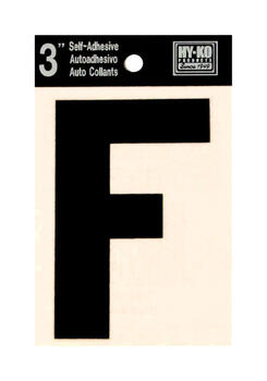 Hy-Ko 3 in. Vinyl F Letter Self-Adhesive Black