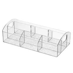 InterDesign 3-1/2 in. H x 6 in. W x 3-1/2 in. H x 12 in. L Clear Storage Tray Organizer