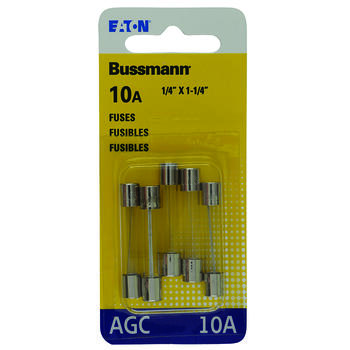 Bussmann 10 amps AGC Glass Tube Fuse 5 pk