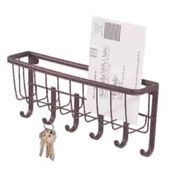 InterDesign 10-3/4 in. L Bronze Bronze Metal Small Axis Mail Letter Holder and Key Rack 1 pk