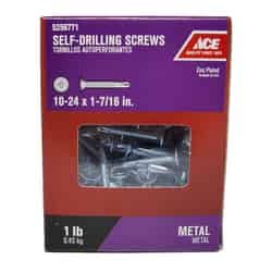 Ace 1-7/16 in. L x 10 Sizes Phillips Steel Self- Drilling Screws 1 lb. Zinc-Plated Wafer Head
