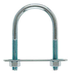 Hampton 3/8 in. x 1-3/4 in. W x 3 in. L Coarse Zinc-Plated Steel U-Bolt