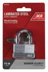Ace 1-1/16 in. H x 1-3/4 in. W x 1 in. L Warded Locking Padlock 1 pk Laminated Steel