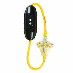 Yellow Jacket 2 ft. L Yellow Indoor and Outdoor 12/3 SJTW Triple Outlet Cord