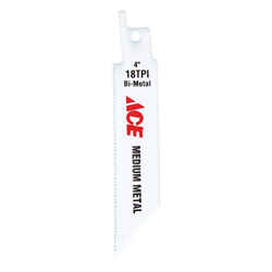 Ace 4 in. L Bi-Metal Reciprocating Saw Blade 18 TPI 1 pk