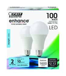 Feit Electric Enhance A21 E26 (Medium) LED Bulb Daylight 100 Watt Equivalence 2 pk
