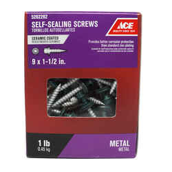 Ace 9 Sizes x 1-1/2 in. L Hex Ceramic Steel 1 lb. Hex Washer Head Self-Sealing Screws