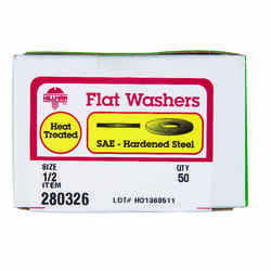 HILLMAN Yellow Dichromate Steel 1/2 in. SAE Flat Washer 50 pk