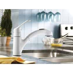 Moen Renzo Renzo One Handle Glacier Pull Out Kitchen Faucet