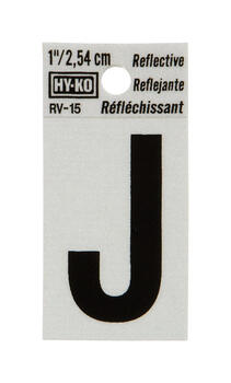 Hy-Ko 1 in. Reflective Black Letter Self-Adhesive Vinyl J